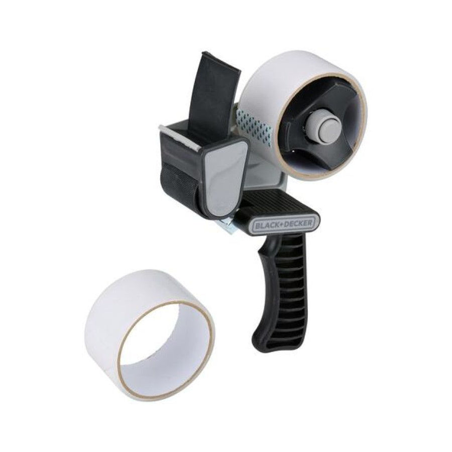 Dispenser pentru bandă adezivă Black+Decker cu 2 role 48mm x 15m