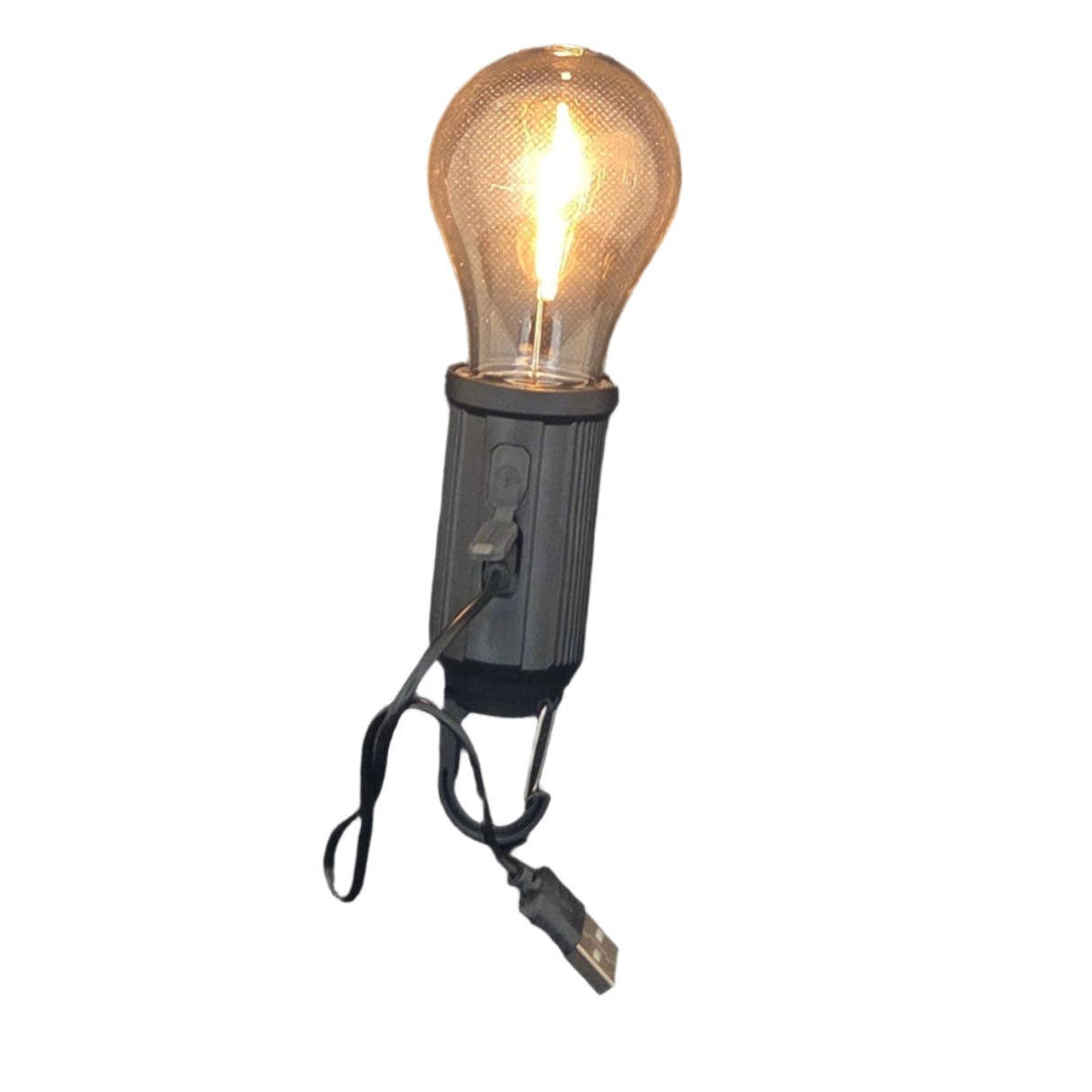 Lámpara solar de exterior con forma de bombilla y carga USB-C