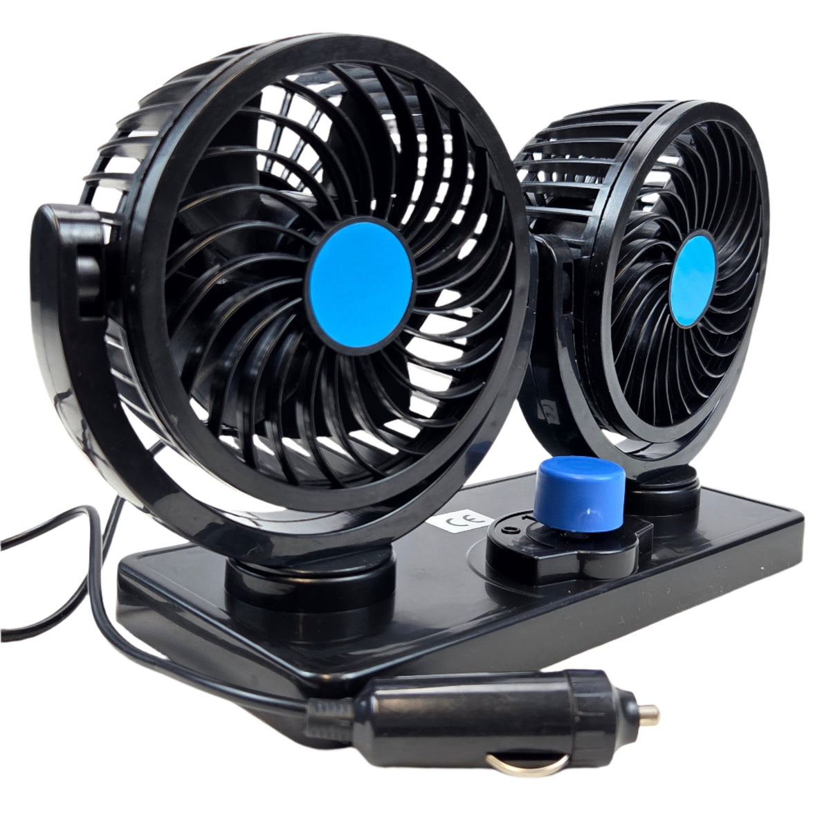 Ventilator auto cu două capete, 2x15 cm, 12V/24V
