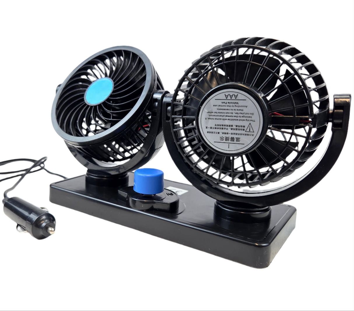 Ventilator auto cu două capete, 2x15 cm, 12V/24V