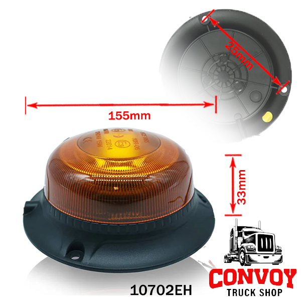 Lampa stroboscopică LED galbenă 12V/24V, 18 LED-uri, mini