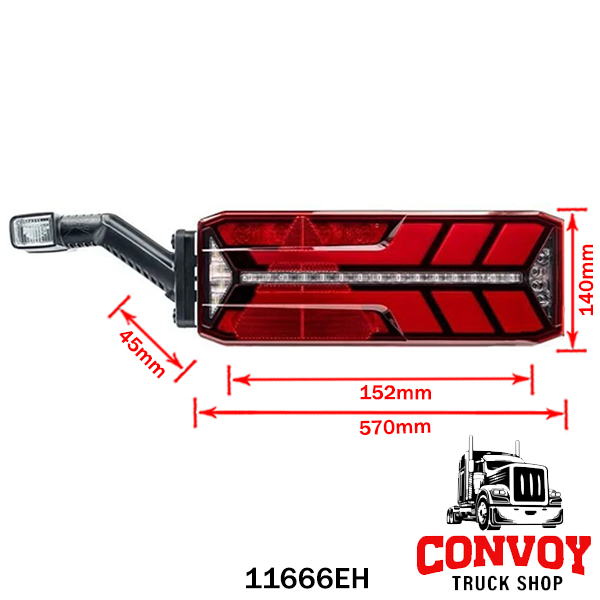 Piloto trasero para remolque con luz flexible y conector de 4 pines
