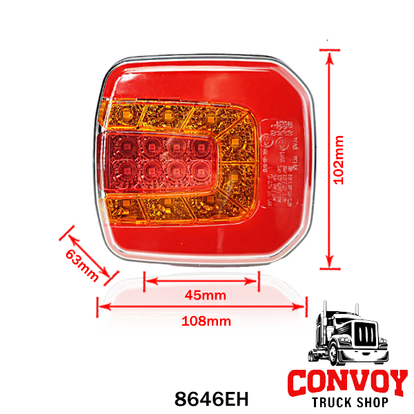 Universal 3-Function LED Rear Light Cube 12/24V (Non-Reflector)