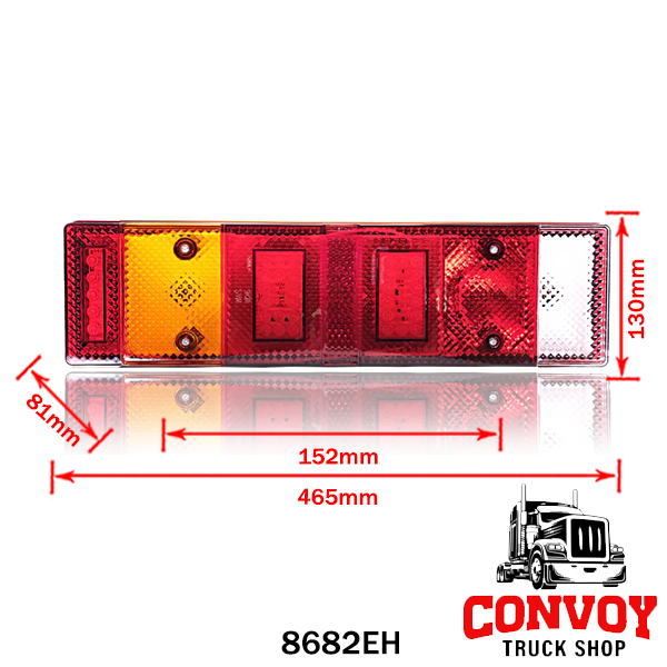 Rear 7-Chamber LED Tail Light with License Plate Illumination