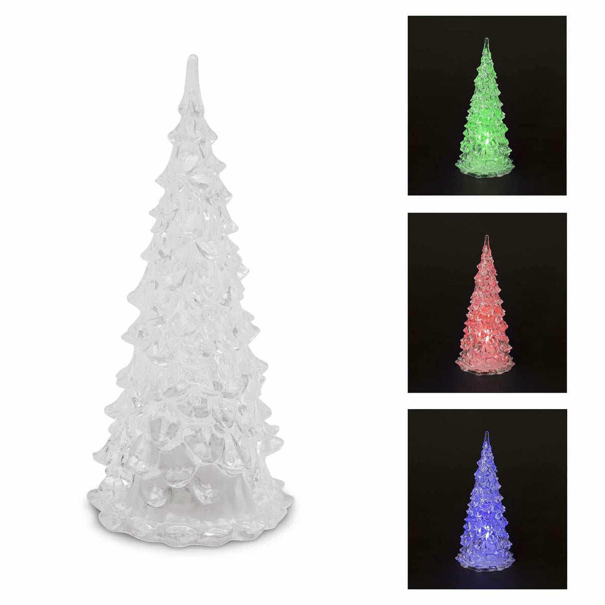 Albero di Natale in acrilico con luci LED multicolore 22 cm