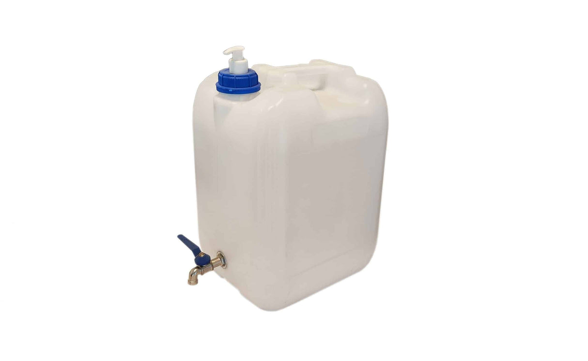 Canistră cu robinet metalic și dozator de săpun – 10L / 20L