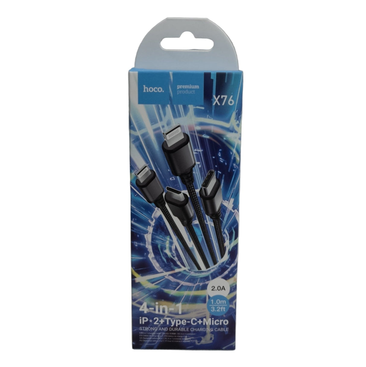 Cavo USB 4 in 1 Hoco X76 – 1m, Nero