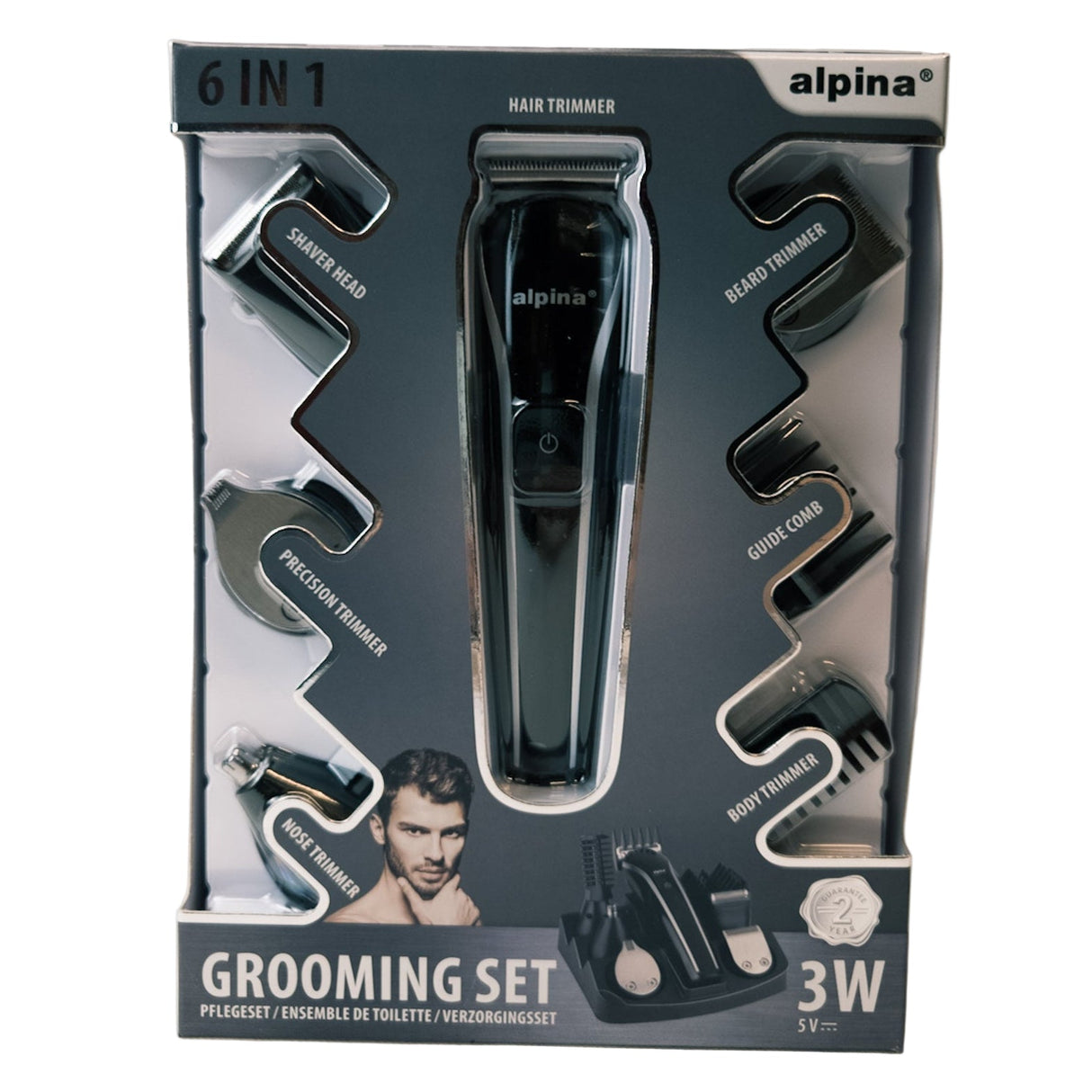 Cordless Beard & Hair Trimmer (6-in-1) 3W