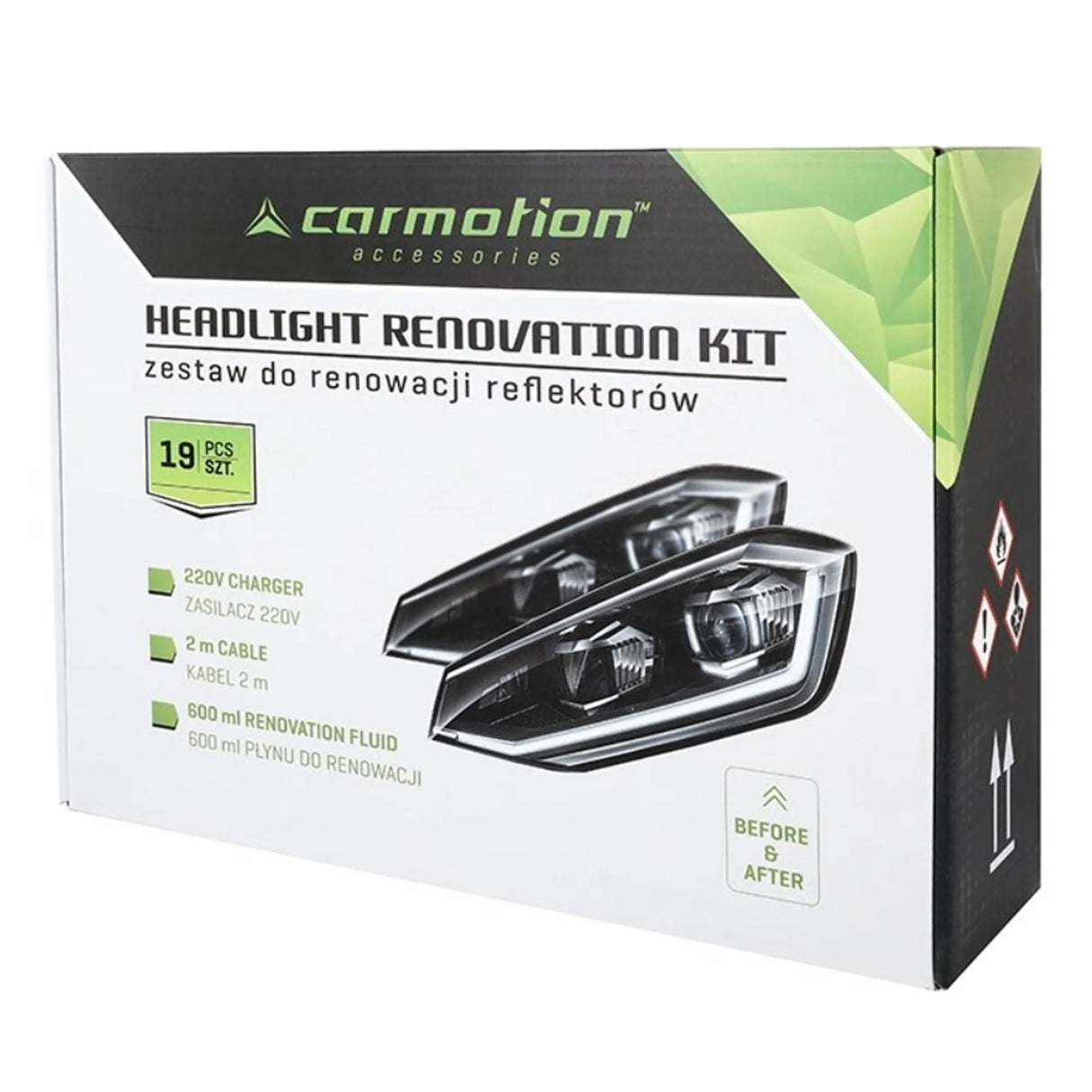 Kit restaurador para faros de plástico