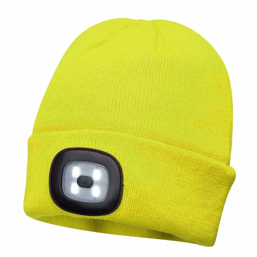 Rechargeable LED Beanie Hat with Dual Lights
