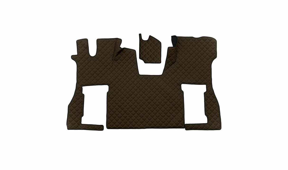 Quilted Faux Leather Floor Mat Set for Scania S (2017+) Flat-Floor Cab