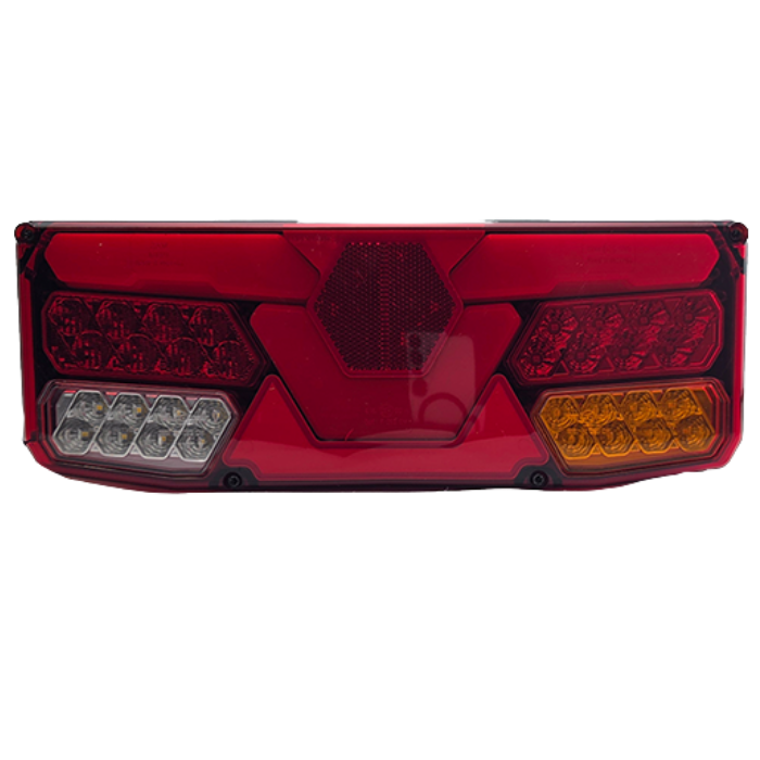 Universal 7-Function LED Tail Light with License Plate Holder 12-24V