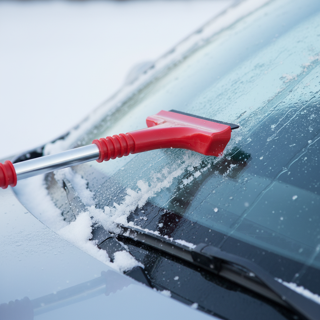 Rascador de hielo con mango y hoja de cobre, 30 cm
