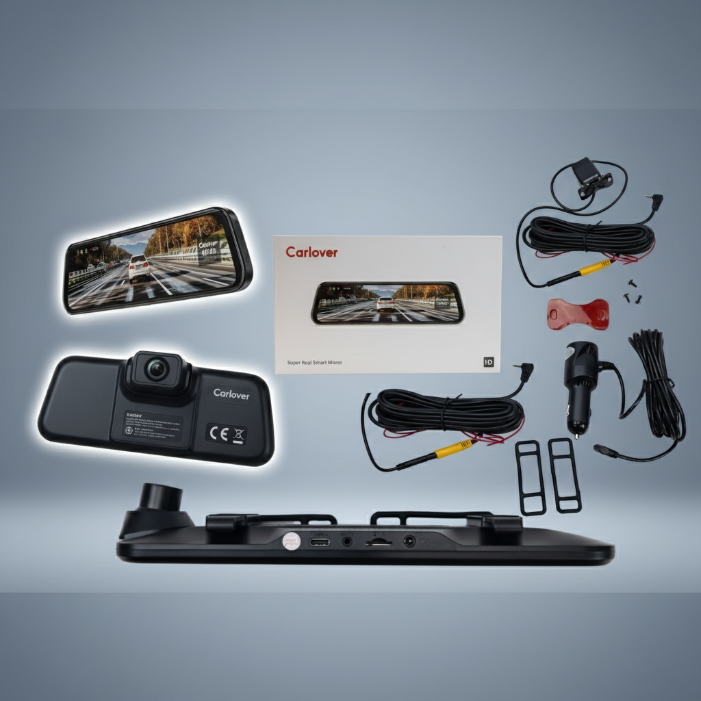 Cameră auto tip oglindă Carlover N8Pro cu ecran tactil HD