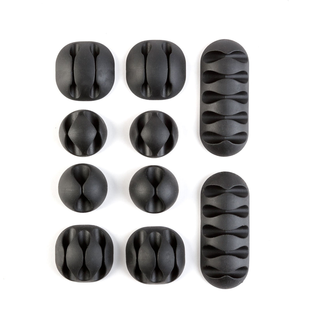Set organizator cabluri, 10 bucăți, autoadeziv, negru