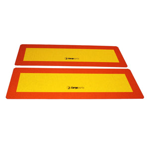 Coppia di pannelli riflettenti con cornice rossa per camion – 10x30 cm, non conforme agli standard UE