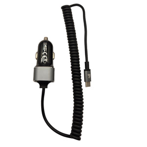 Încărcător auto USB-C, 1 port, 3000mA, cablu spirală 150cm