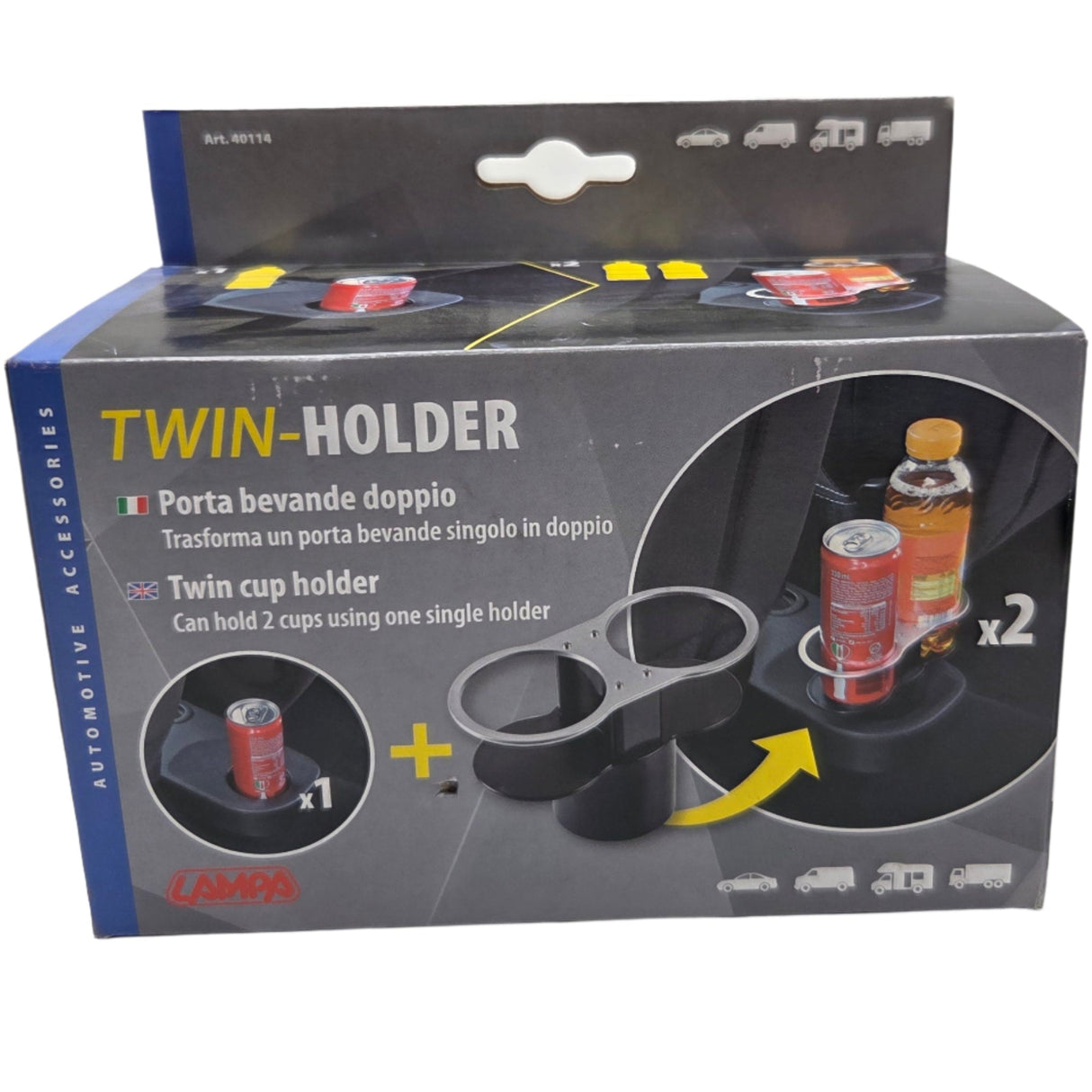 Suport dublu pentru pahare auto Lampa