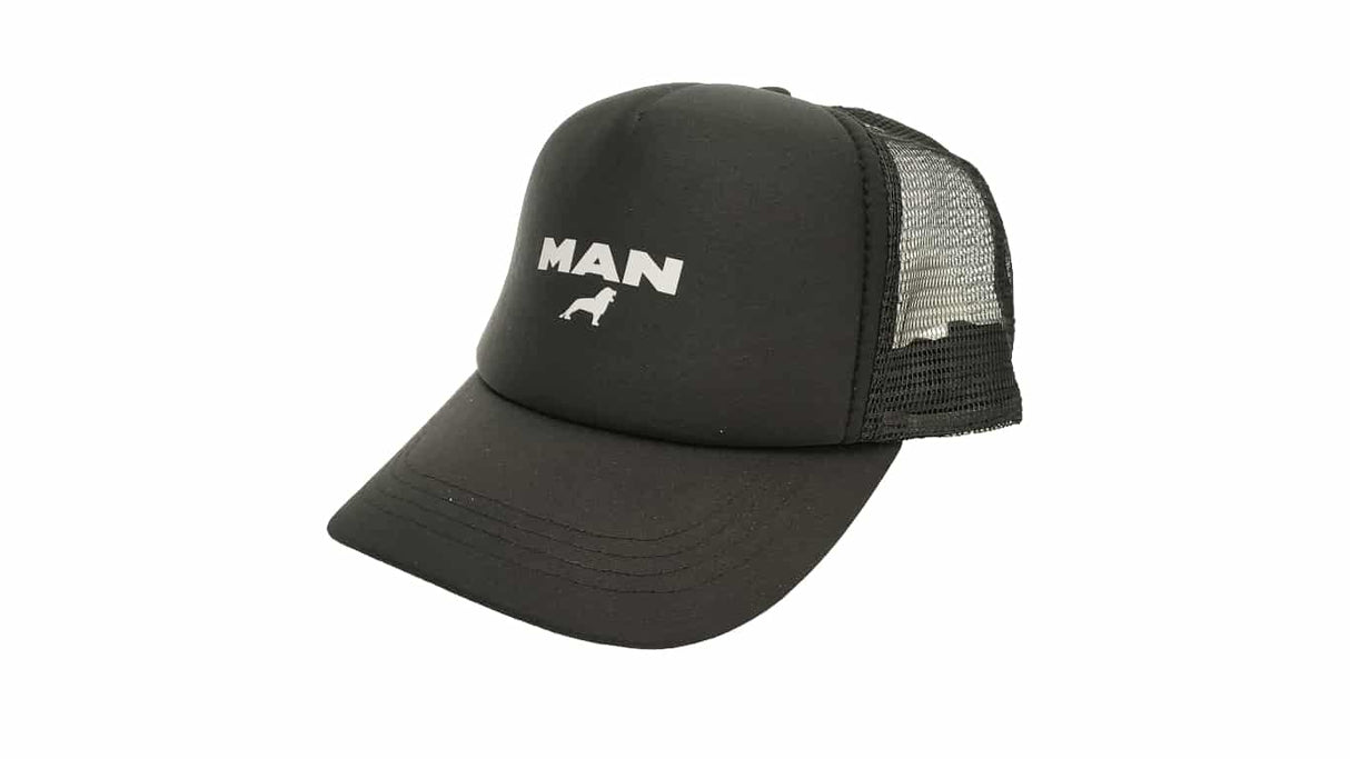 Gorra de béisbol tipo trucker con malla y logotipo de camión
