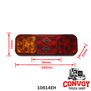 3-Function LED Trailer Tail Light Left-Right Long 12/24V