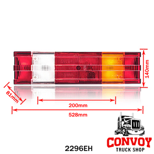 Rear Lamp for Mercedes Actros, 6-Chamber, Ribbed, SIM