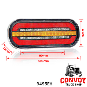 Universal 3-in-1 LED Tail Light with Dynamic Indicator, Non-Reflective, 12/24V