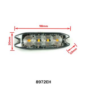 Slim Amber Strobe Light Accessory 4LED 19 Modes