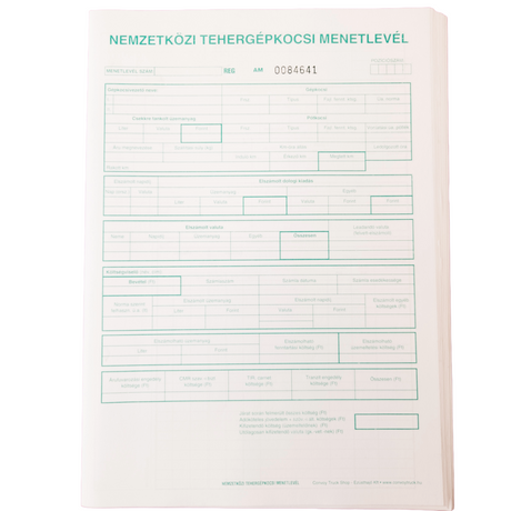 International Truck Logbook Form
