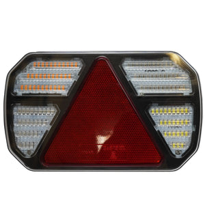 LED Rear Light, 6-Function, Triangle Reflector, 12V-24V