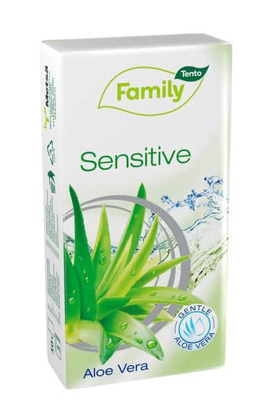 Pañuelos de papel Tento Family Sensitive con Aloe Vera (10 unidades)