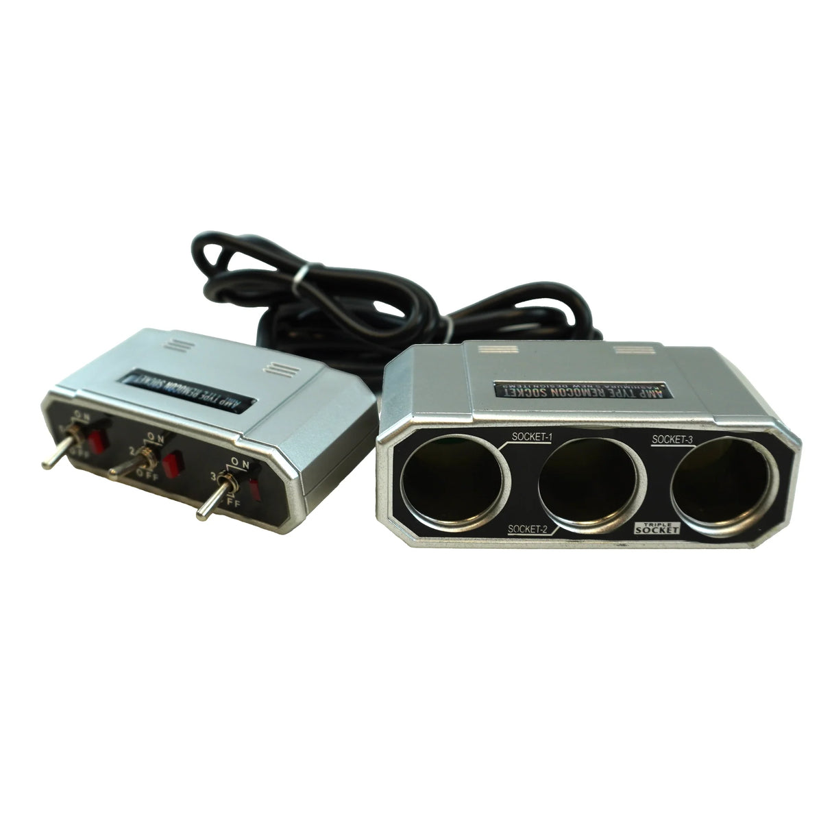 All Ride 3-Socket Cigarette Lighter Splitter with Individual Switches