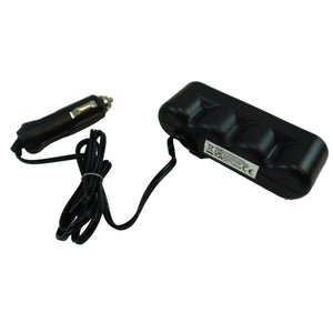 Adaptor auto pentru brichetă cu 4 porturi și indicator LED roșu