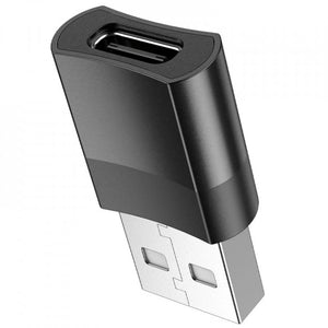 Adaptador USB 2.0 a USB Tipo-C Negro HOCO UA17