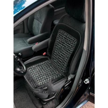 Autositzauflage mit Holzkugeln – atmungsaktiv & massierend, schwarz