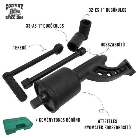 Llave de rueda multiplicadora de par con mecanismo de engranajes