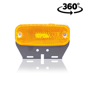 Amber LED Side Marker Lamp with Rounded Holder, 2 LEDs, 12/24V
