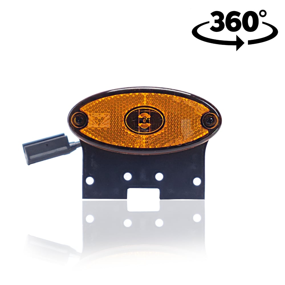 Flatpoint II Aspöck LED Position Light Oval Amber with Holder