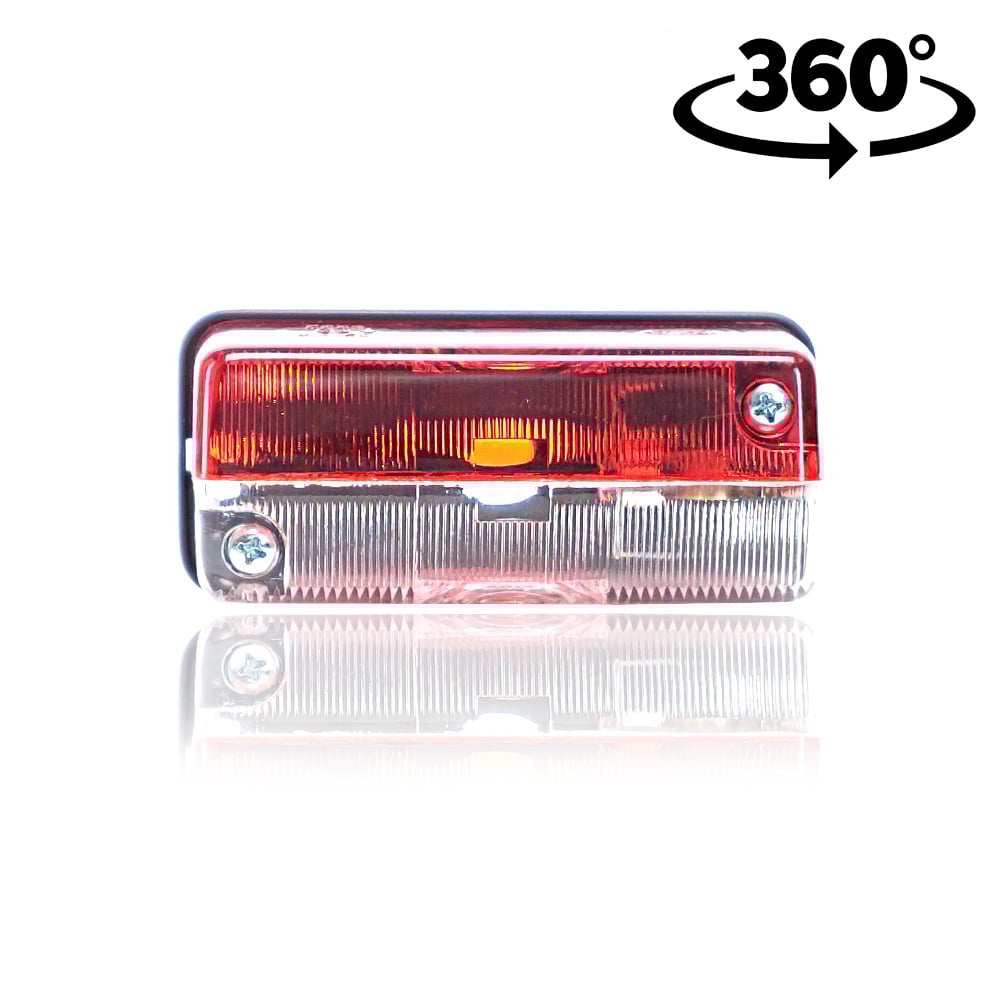 Lampă poziție roșu-albă cu prindere cu șurub