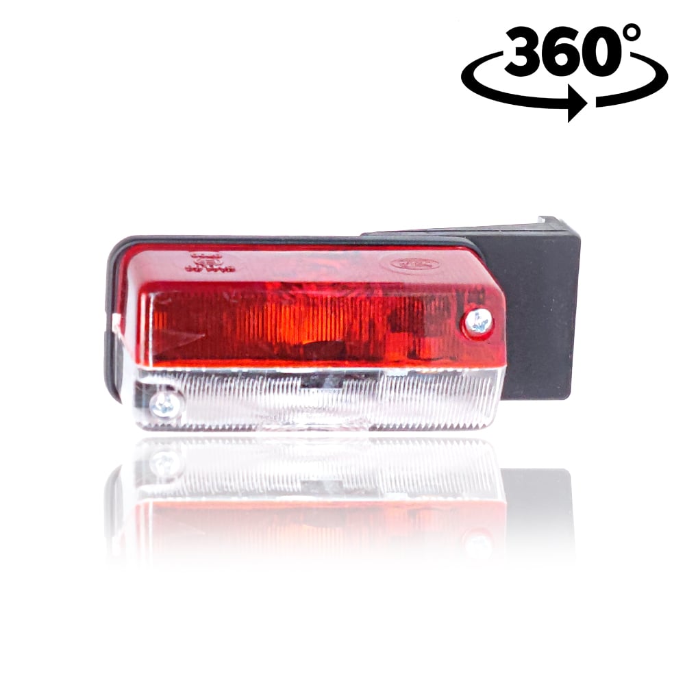 Позиционна лампа червено-бяла с L-образна стойка и винтов монтаж