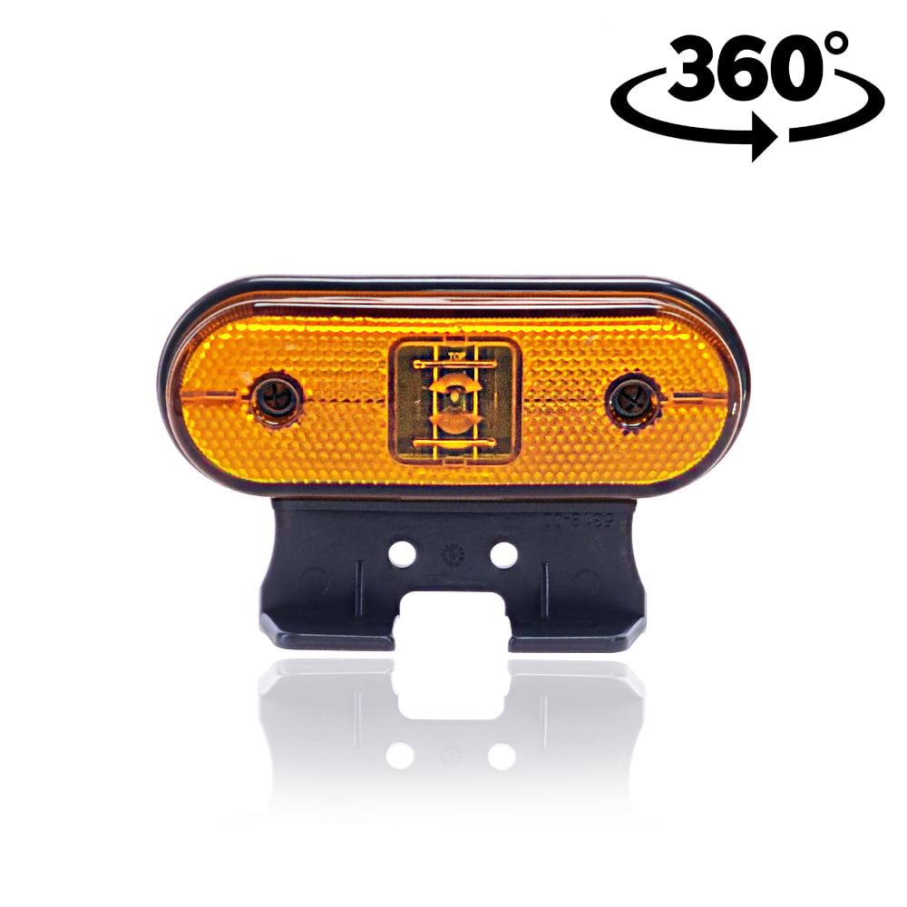 Aspöck Unipoint LED Position Lamp with Amber Lens and L-Bracket