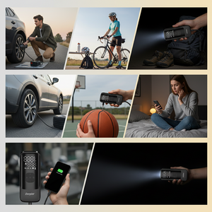 Mini compresor portabil cu power bank și lanternă LED Energizer PAC4000